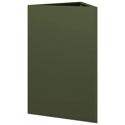 Garden Planter Olive Green Triangular 50x43x75 cm Steel