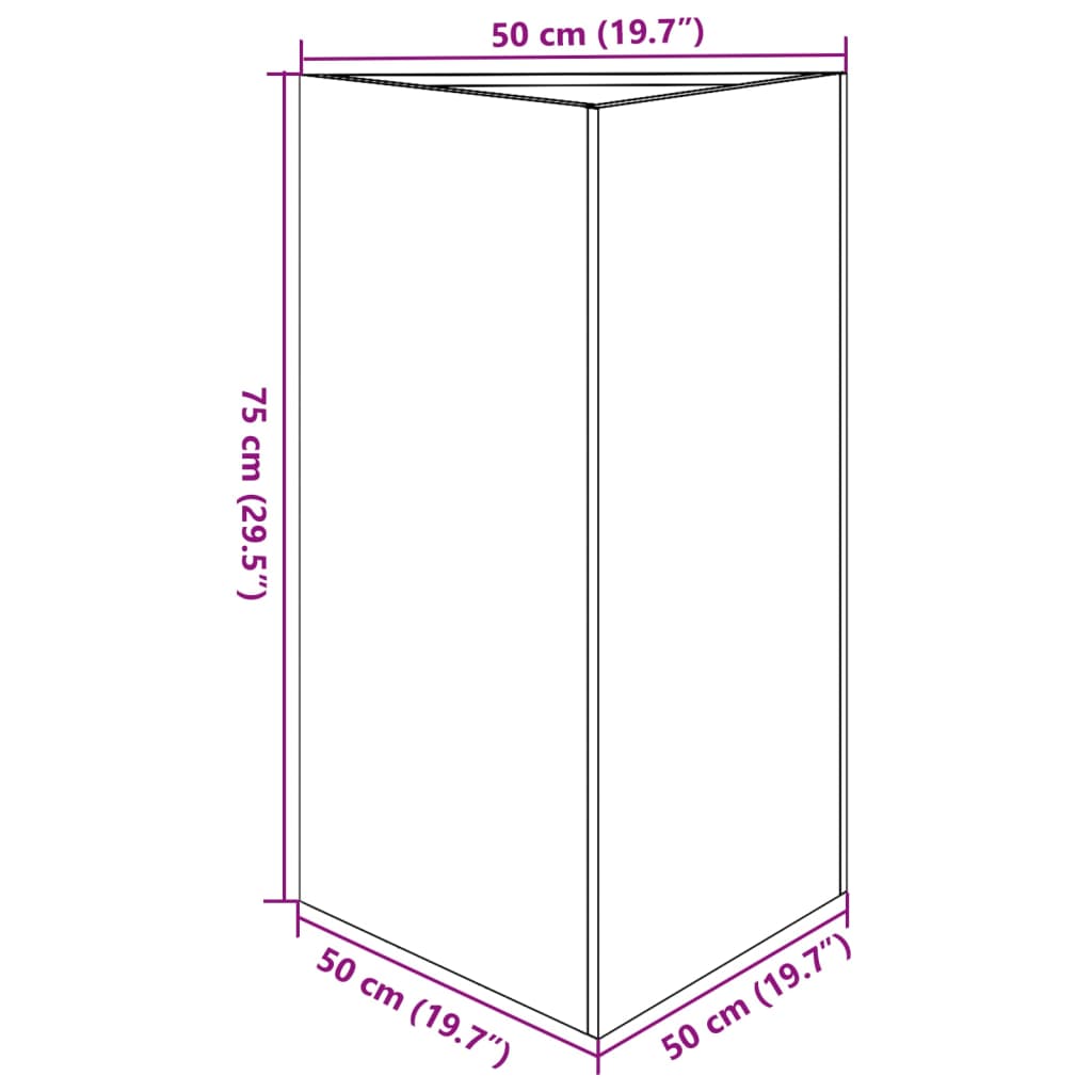 Garden Planter Olive Green Triangular 50x43x75 cm Steel