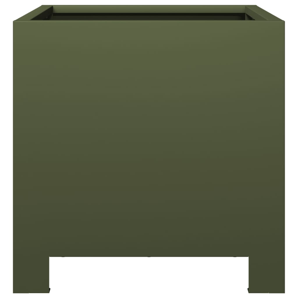 Garden Planter Olive Green 30x30x30 cm Steel