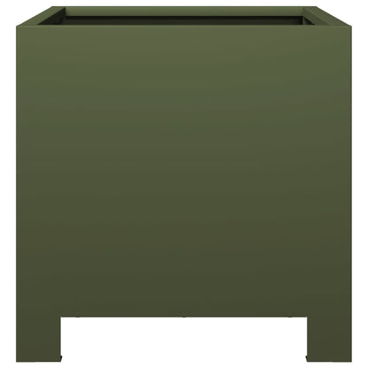 Garden Planters 2 pcs Olive Green 30x30x30 cm Steel