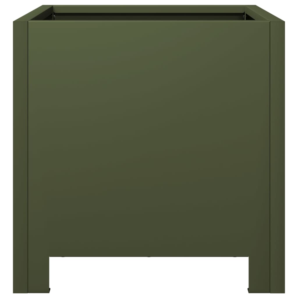 Garden Planters 2 pcs Olive Green 30x30x30 cm Steel