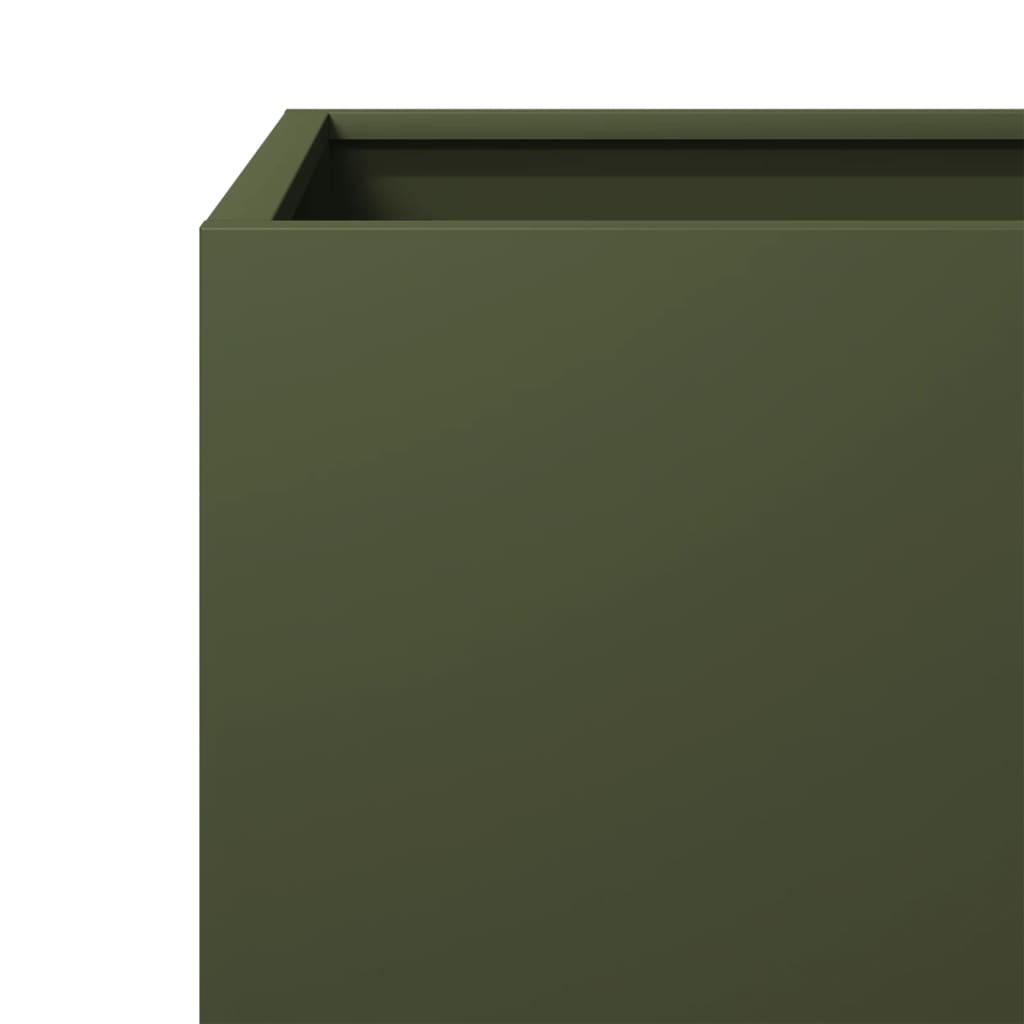 Garden Planters 2 pcs Olive Green 30x30x30 cm Steel