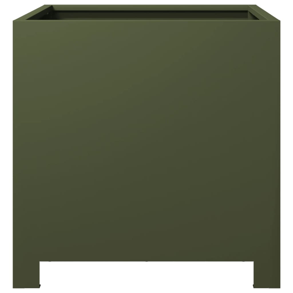 Garden Planter Olive Green 40x40x40 cm Steel