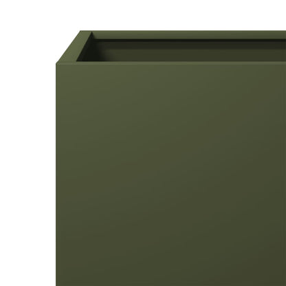 Garden Planter Olive Green 40x40x40 cm Steel