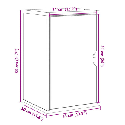 Bathroom Wall Cabinet OTTA 35x30x55 cm Solid Wood Pine