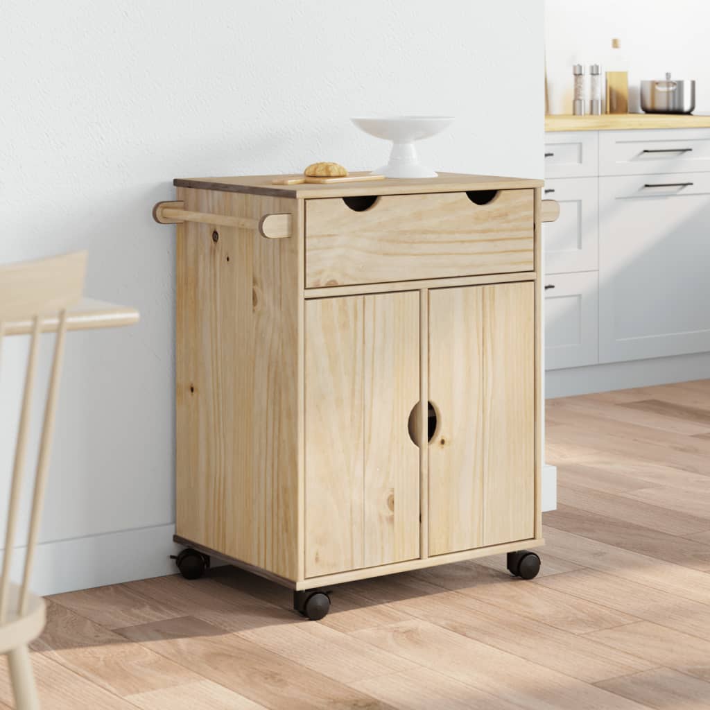 Kitchen Trolley OTTA 71x45x80 cm Solid Wood Pine