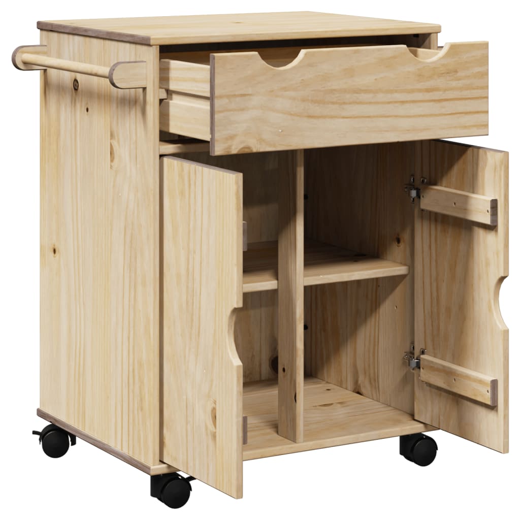 Kitchen Trolley OTTA 71x45x80 cm Solid Wood Pine