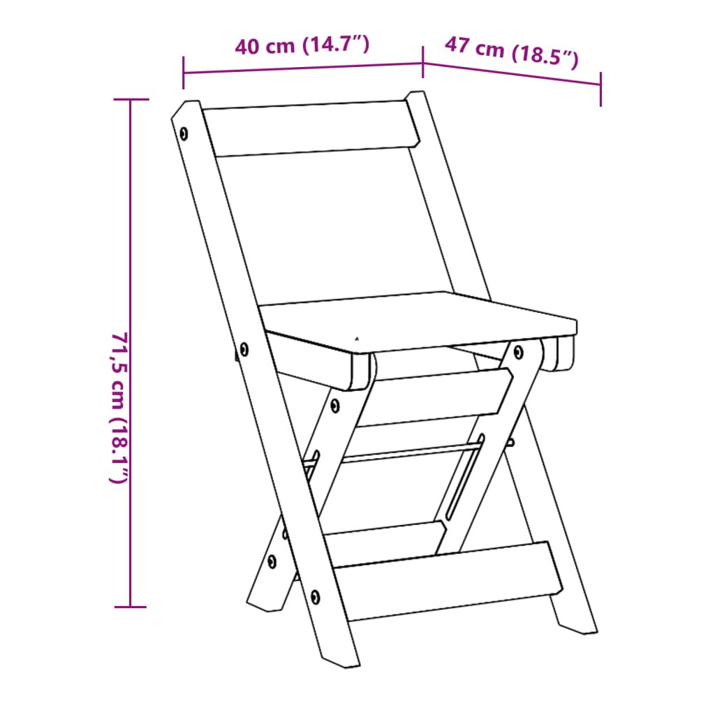 Dining Chairs Foldable 4 pcs Corona Wax Brown Solid Wood Pine