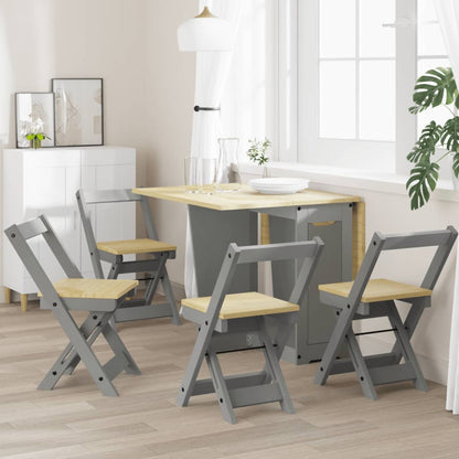 Dining Chairs Foldable 4 pcs Corona Grey Solid Wood Pine