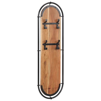 Wall-mounted Coat Racks with 4 Hooks 2 pcs Solid Wood Acacia