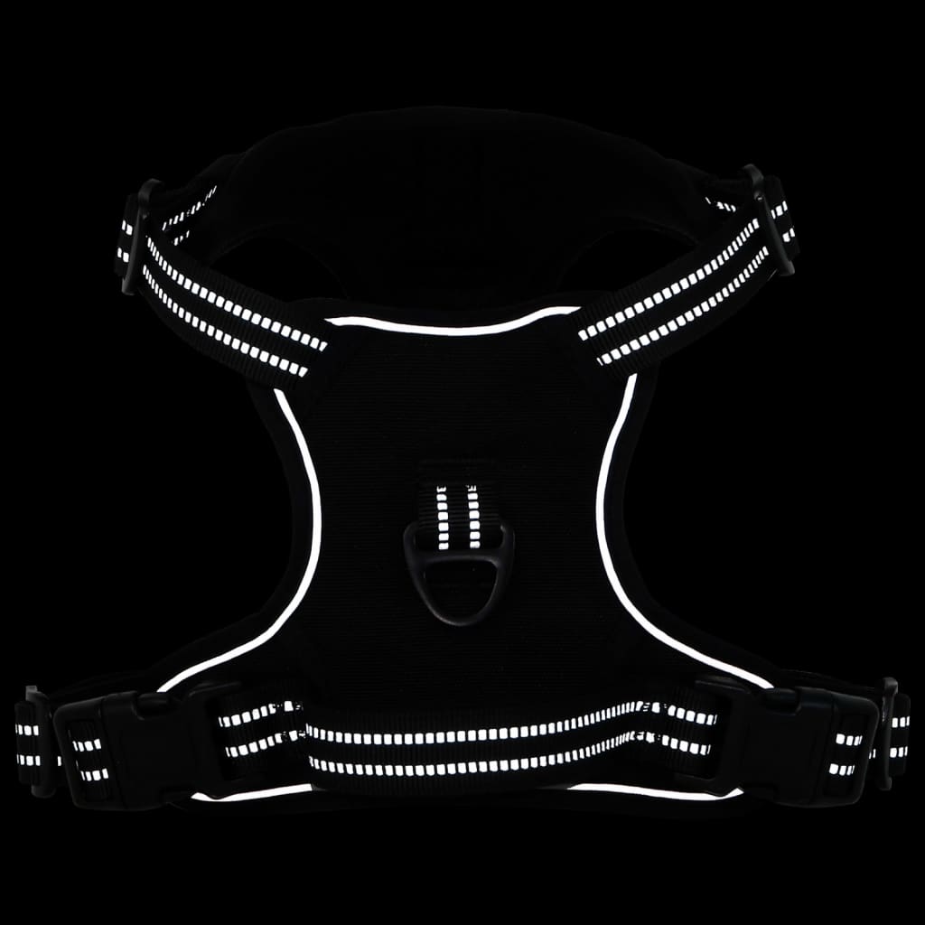 Dog Harness with Reflective Stripes Adjustable Black S