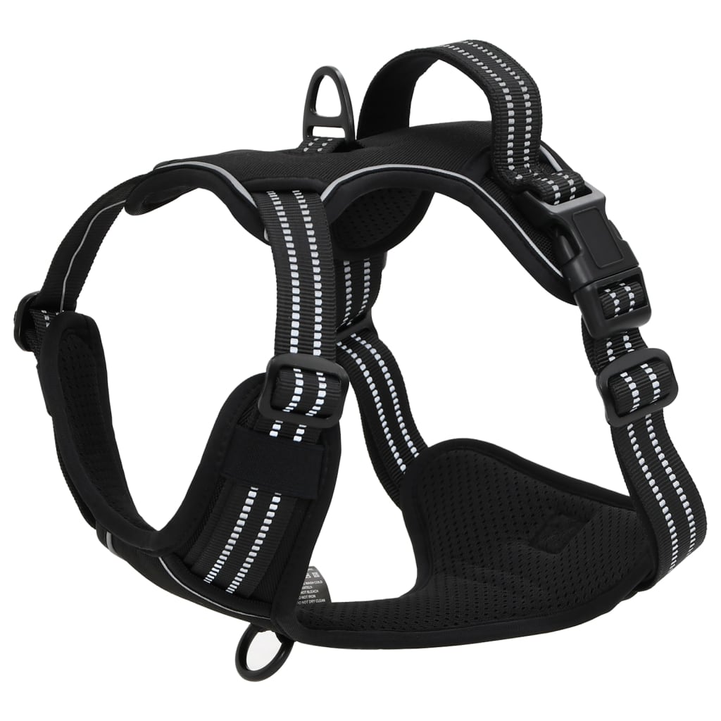 Dog Harness with Reflective Stripes Adjustable Black S