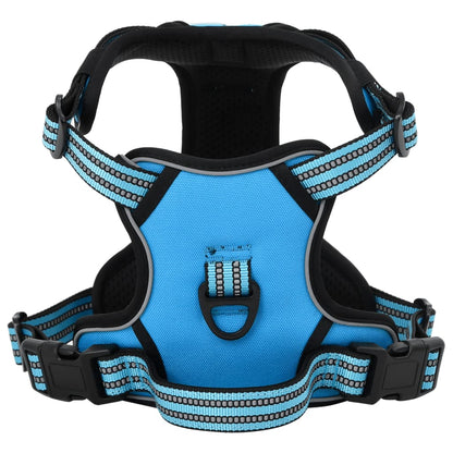 Dog Harness with Reflective Stripes Adjustable Blue S