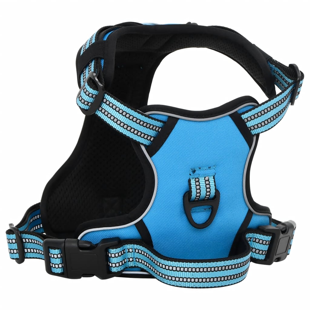 Dog Harness with Reflective Stripes Adjustable Blue S