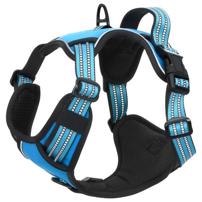 Dog Harness with Reflective Stripes Adjustable Blue S