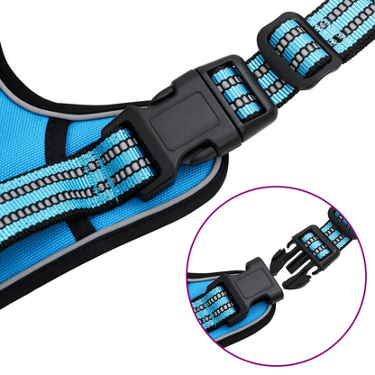 Dog Harness with Reflective Stripes Adjustable Blue S