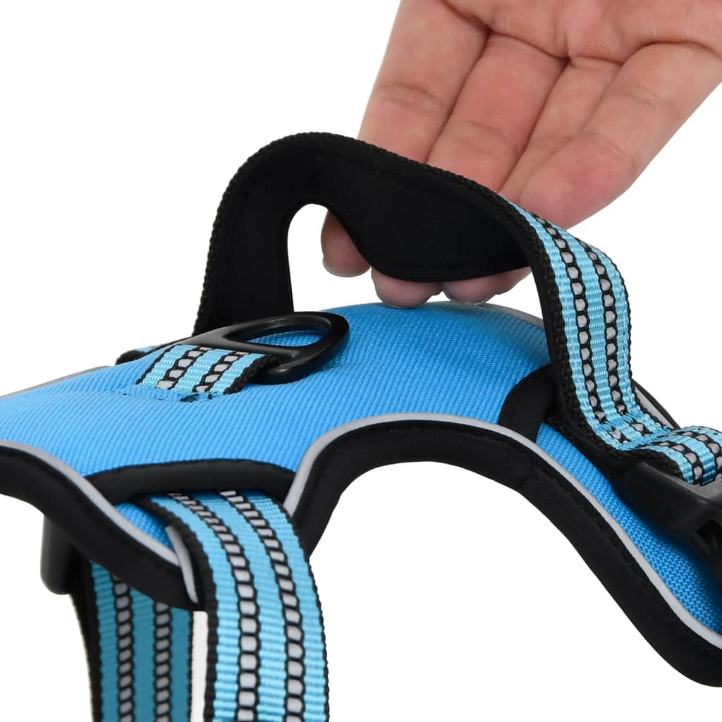 Dog Harness with Reflective Stripes Adjustable Blue S