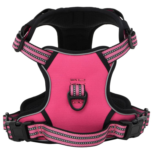 Dog Harness with Reflective Stripes Adjustable Pink S