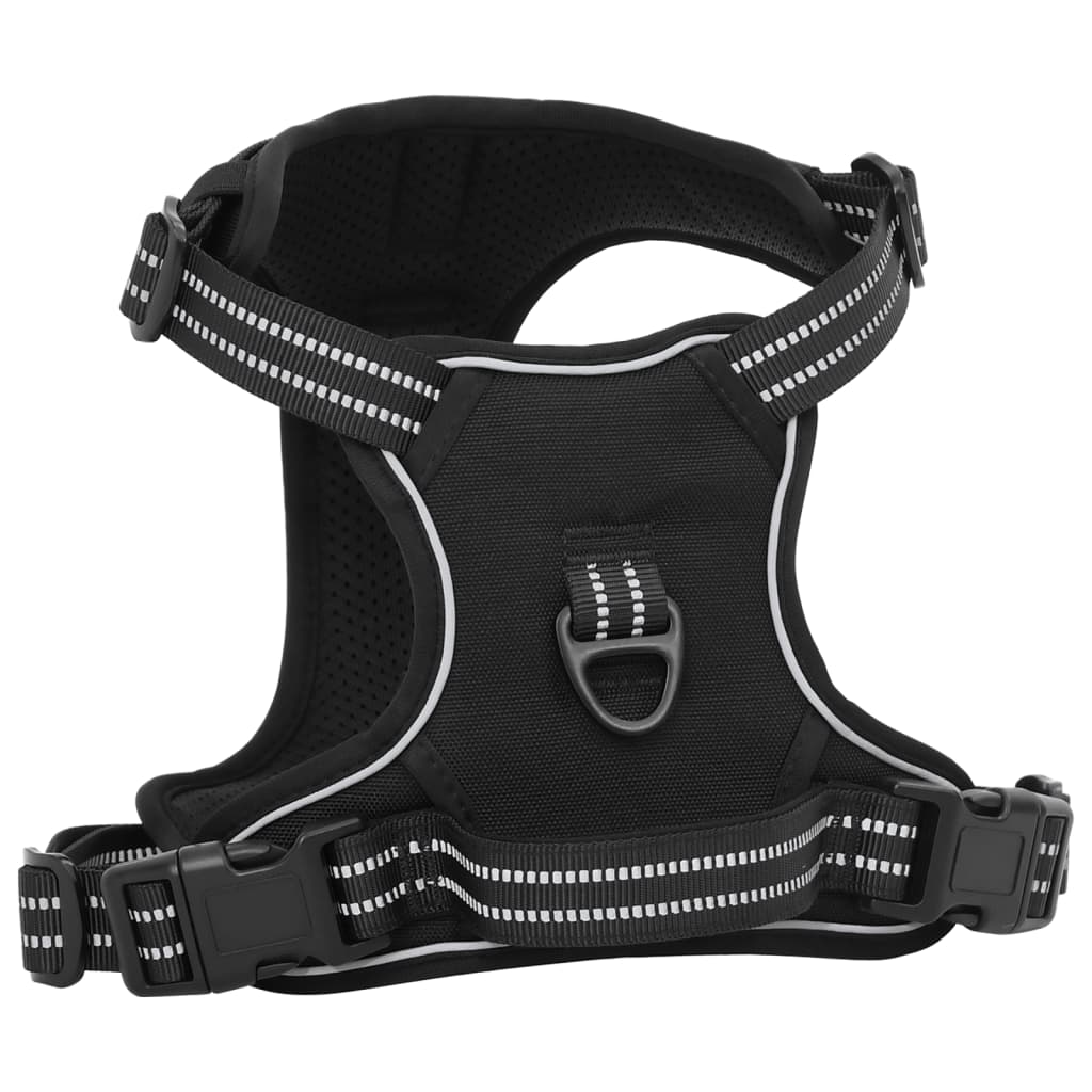 Dog Harness with Reflective Stripes Adjustable Black M