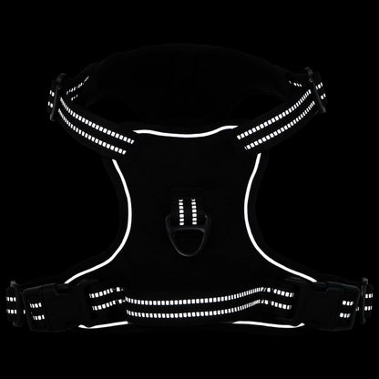 Dog Harness with Reflective Stripes Adjustable Black M