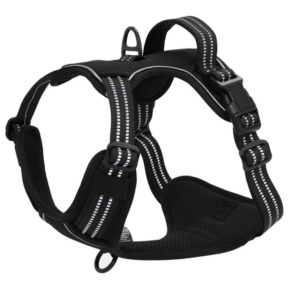 Dog Harness with Reflective Stripes Adjustable Black M