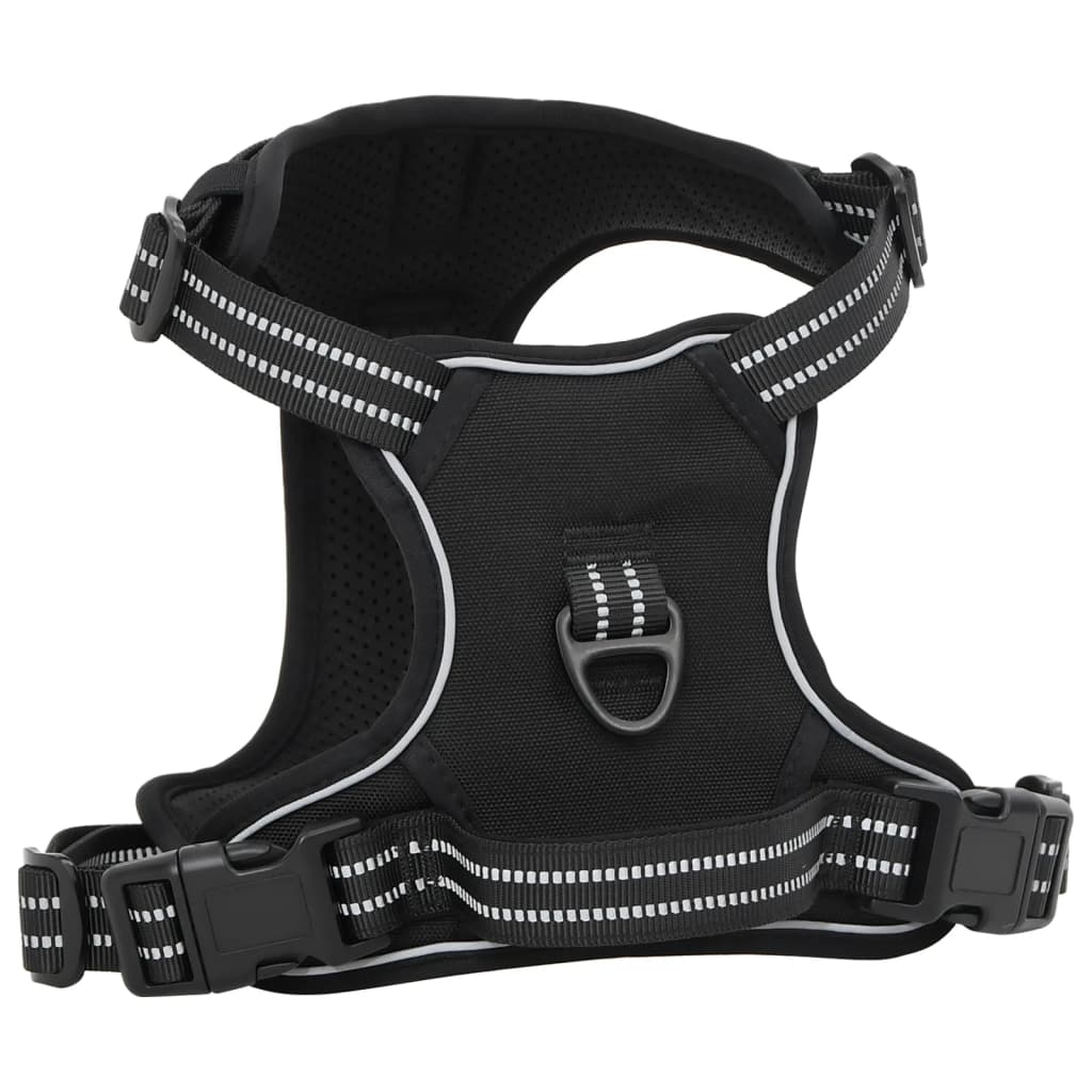 Dog Harness with Reflective Stripes Adjustable Black L