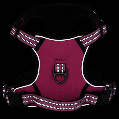 Dog Harness with Reflective Stripes Adjustable Pink L