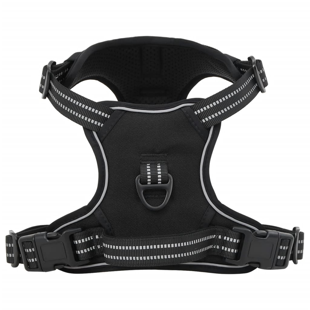 Dog Harness with Reflective Stripes Adjustable Black XL