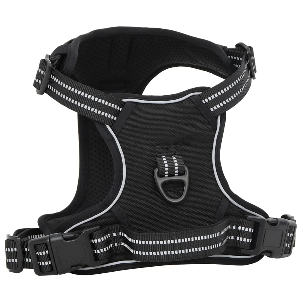 Dog Harness with Reflective Stripes Adjustable Black XL