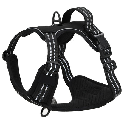 Dog Harness with Reflective Stripes Adjustable Black XL