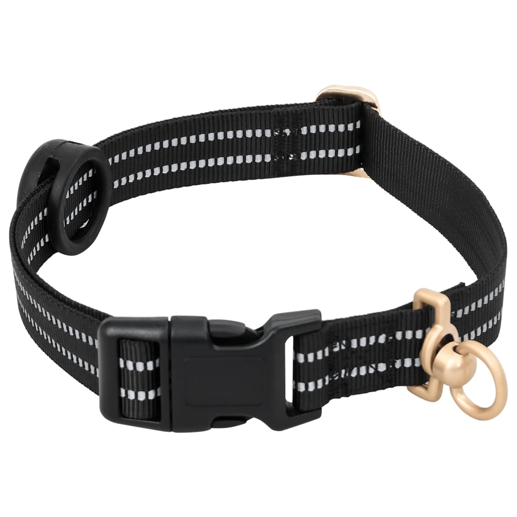 Dog Harness with Lead & Collar Adjustable Black S