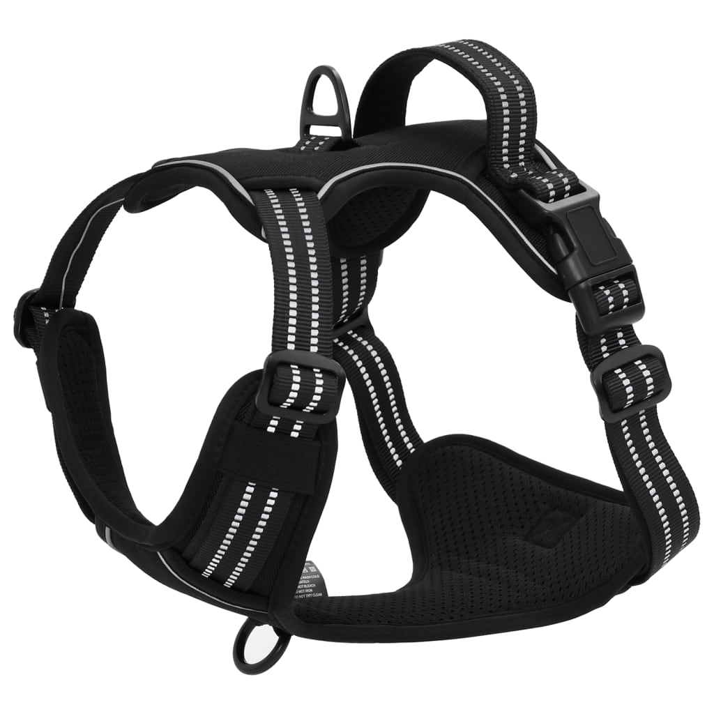 Dog Harness with Lead & Collar Adjustable Black S