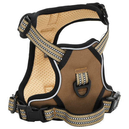 Dog Harness with Lead & Collar Adjustable Brown S