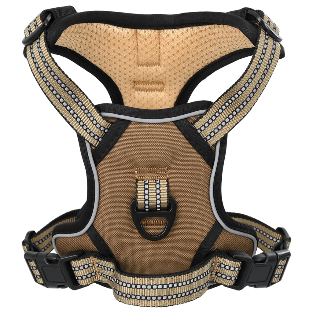 Dog Harness with Lead & Collar Adjustable Brown M