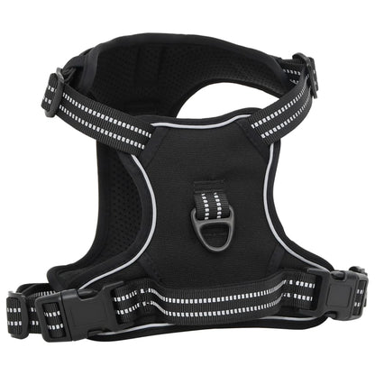 Dog Harness with Lead & Collar Adjustable Black XL