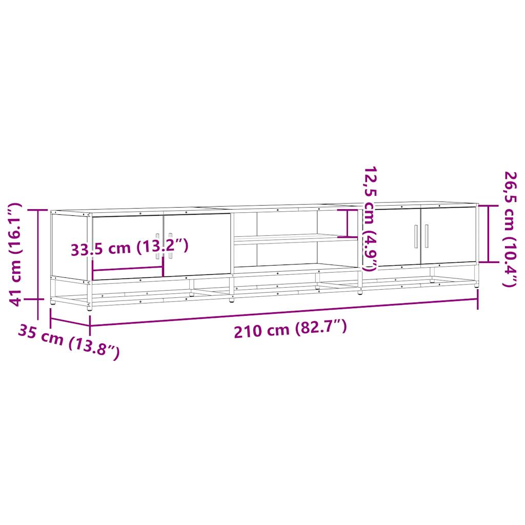 TV Cabinet Sonoma Oak 210x35x41 cm Engineered Wood