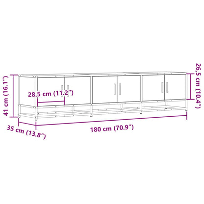 TV Cabinet Black 180x35x41 cm Engineered Wood