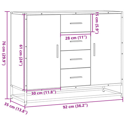 Sideboard Sonoma Oak 92x35x76 cm Engineered Wood