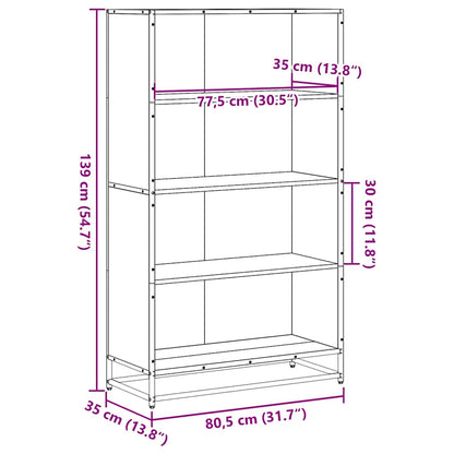 Bookcase Sonoma Oak 80.5x35x139 cm Engineered Wood