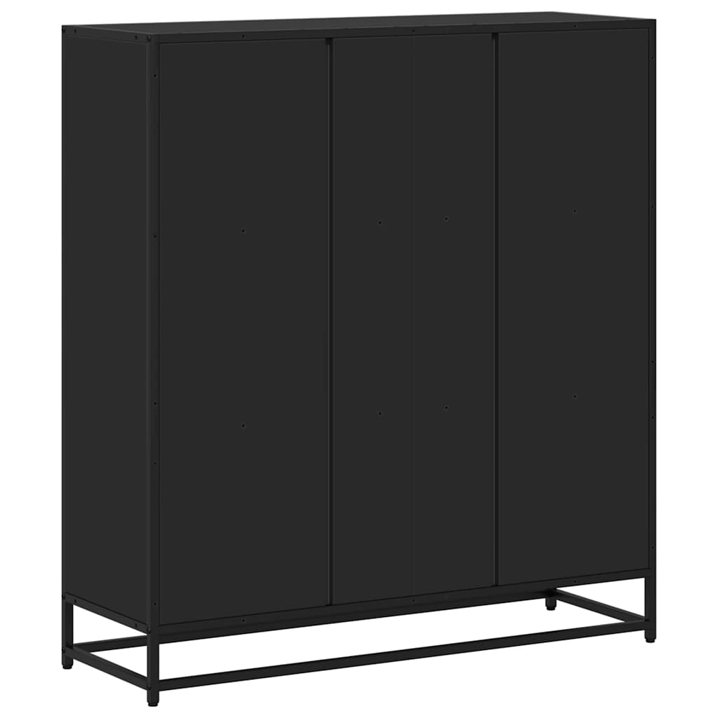 Bookcase Black 97.5x33x107.5 cm Engineered Wood and Metal