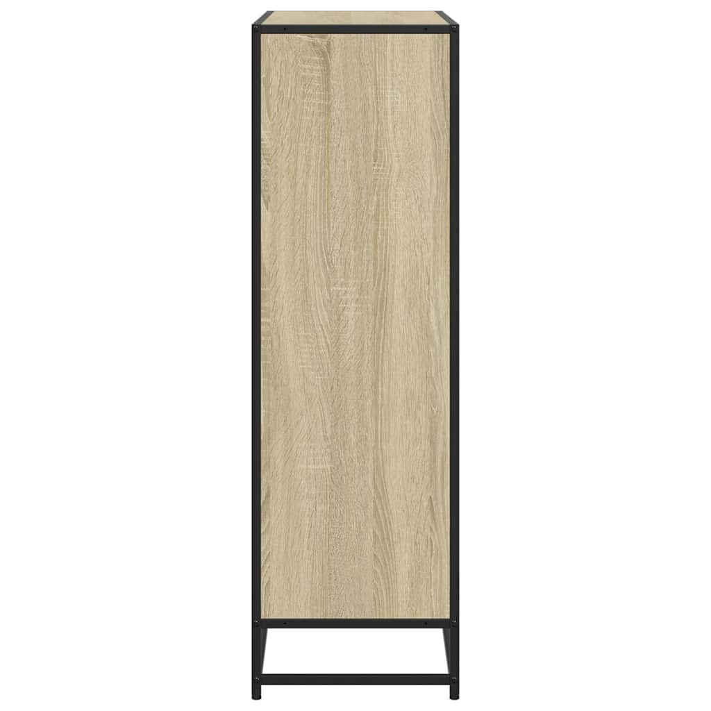 Bookcase Sonoma Oak 97.5x33x107.5 cm Engineered Wood and Metal