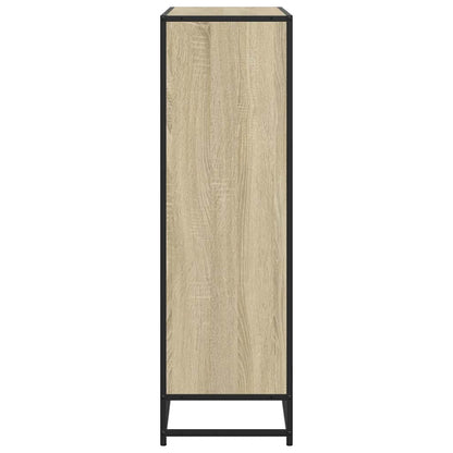 Bookcase Sonoma Oak 97.5x33x107.5 cm Engineered Wood and Metal