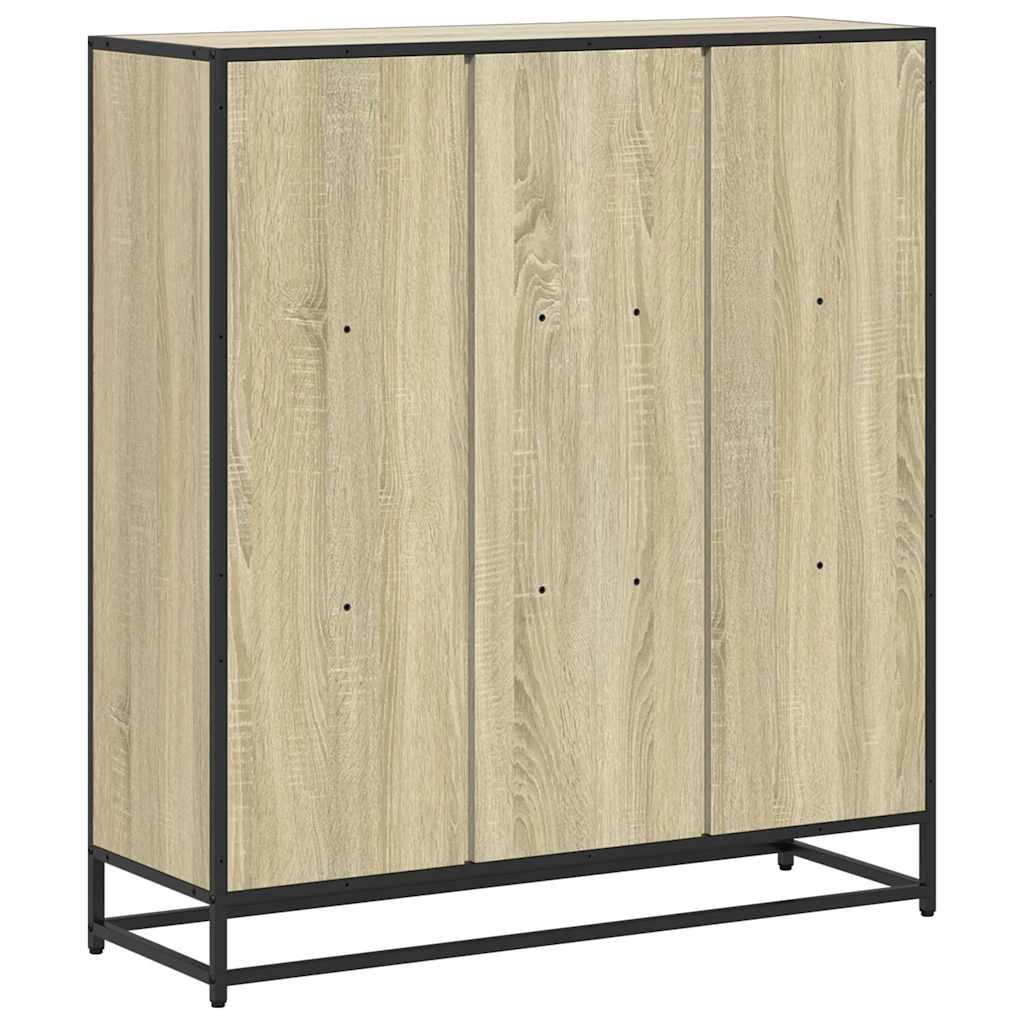 Bookcase Sonoma Oak 97.5x33x107.5 cm Engineered Wood and Metal