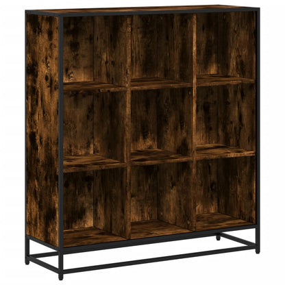 Bookcase Smoked Oak 97.5x33x107.5 cm Engineered Wood and Metal