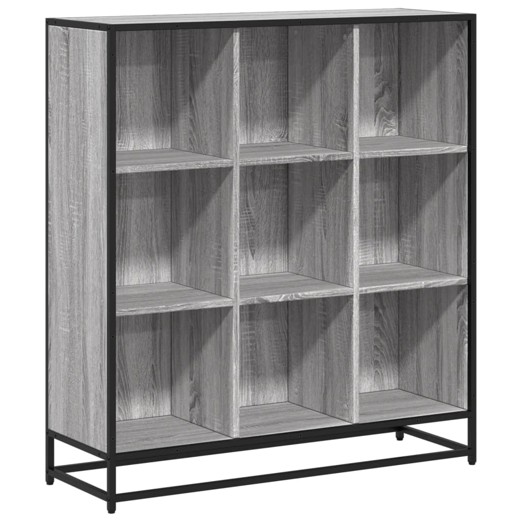 Bookcase Grey Sonoma 97.5x33x107.5 cm Engineered Wood and Metal