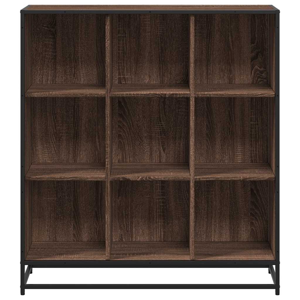 Bookcase Brown Oak 97.5x33x107.5 cm Engineered Wood and Metal