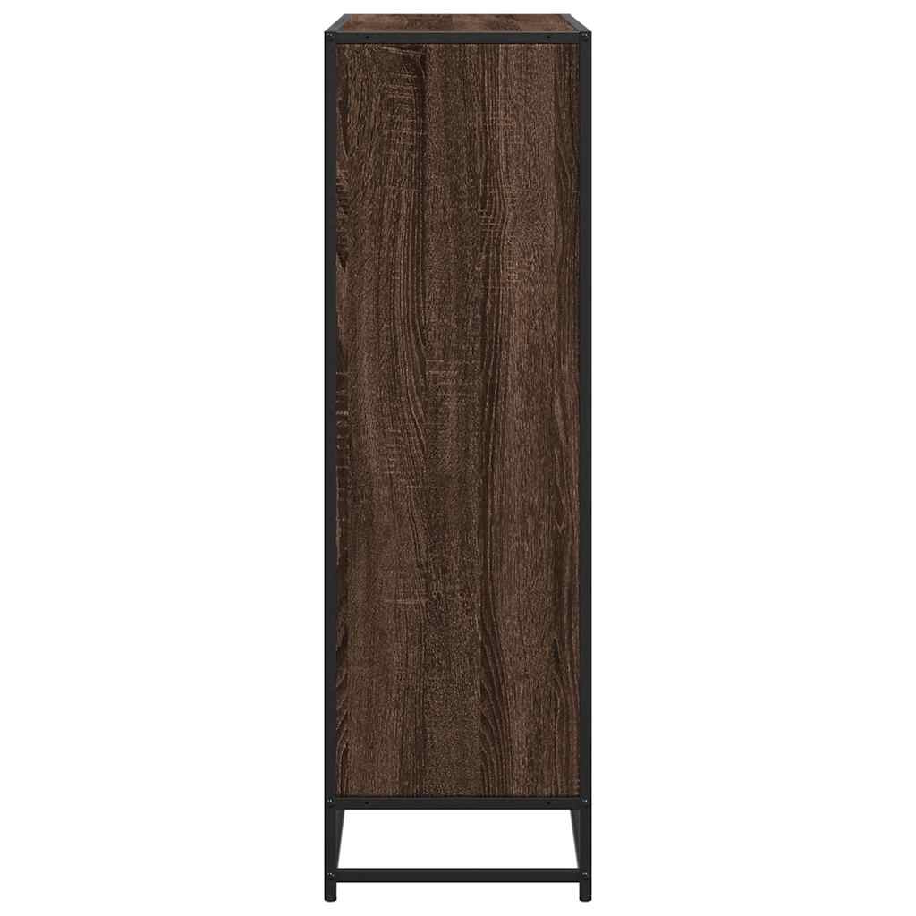 Bookcase Brown Oak 97.5x33x107.5 cm Engineered Wood and Metal