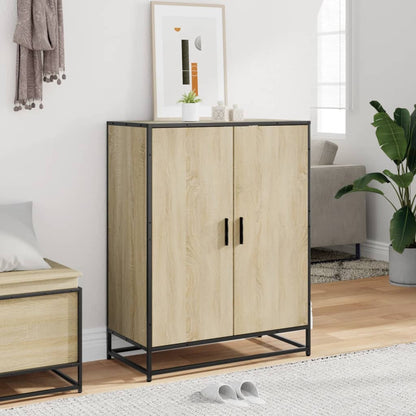 Shoe Cabinet Sonoma Oak 75x38x97.5 cm Engineered Wood and Metal