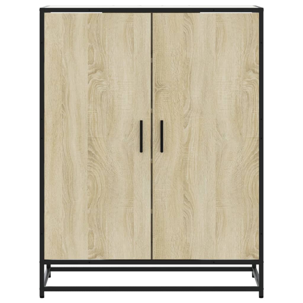 Shoe Cabinet Sonoma Oak 75x38x97.5 cm Engineered Wood and Metal