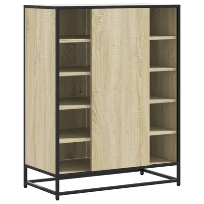 Shoe Cabinet Sonoma Oak 75x38x97.5 cm Engineered Wood and Metal